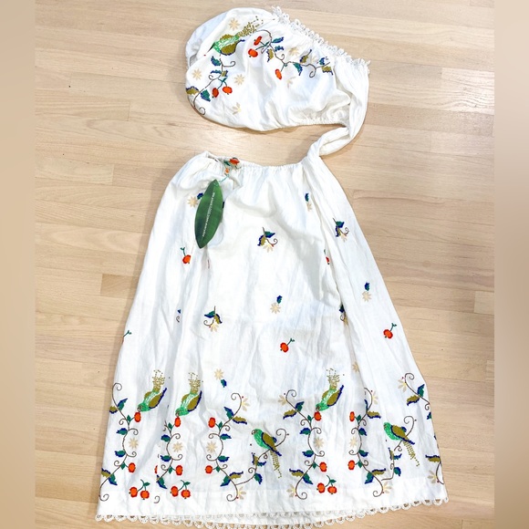 FARM Rio Pitanga One-Shoulder White Embroidered Maxi Dress Peasant Summer Resort - Picture 1 of 6